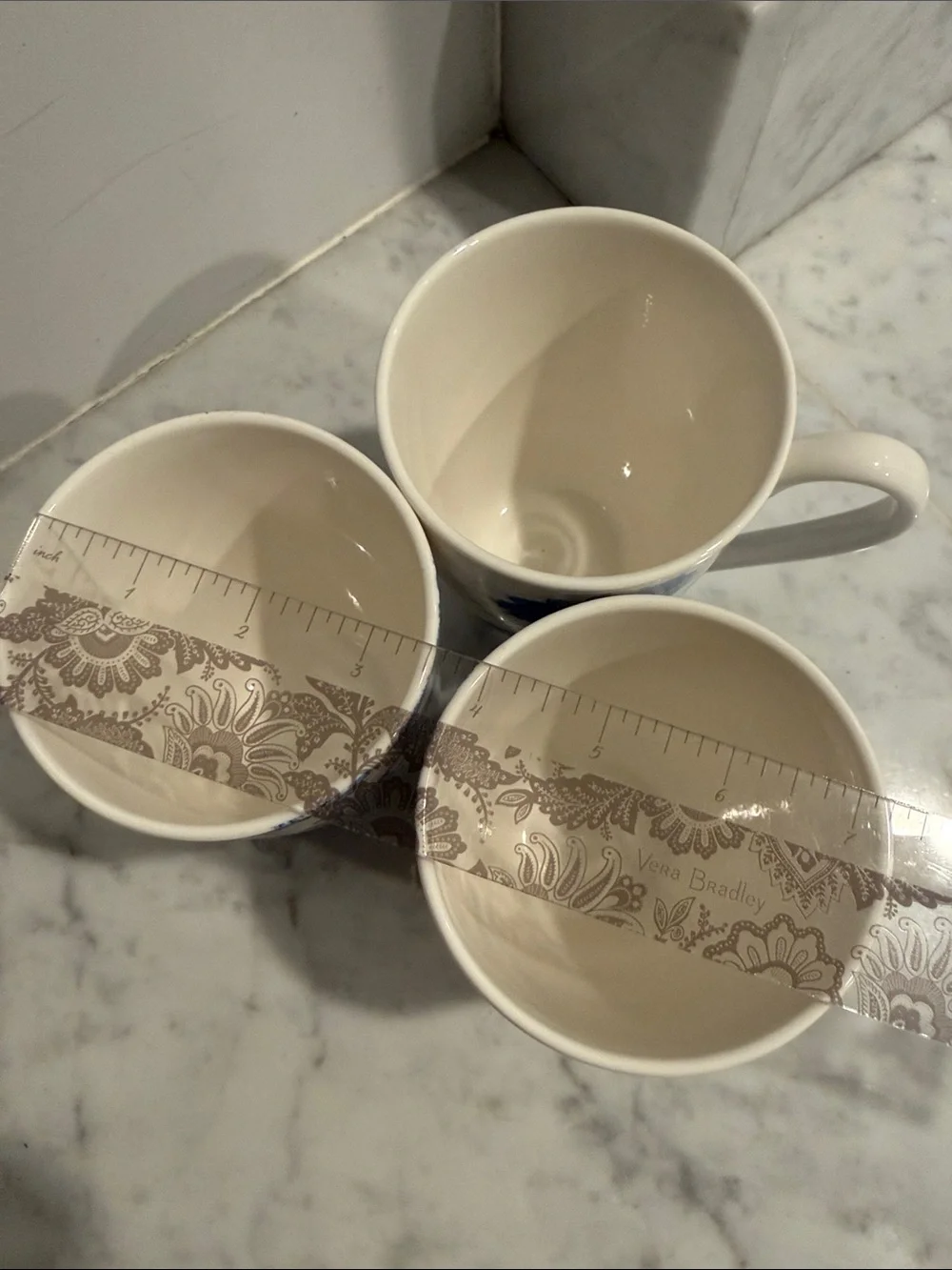 SCALAMANDRE by LENOX Toile Tale Blue 3 Mugs in Chinoiserie Pattern:  L TOTAM